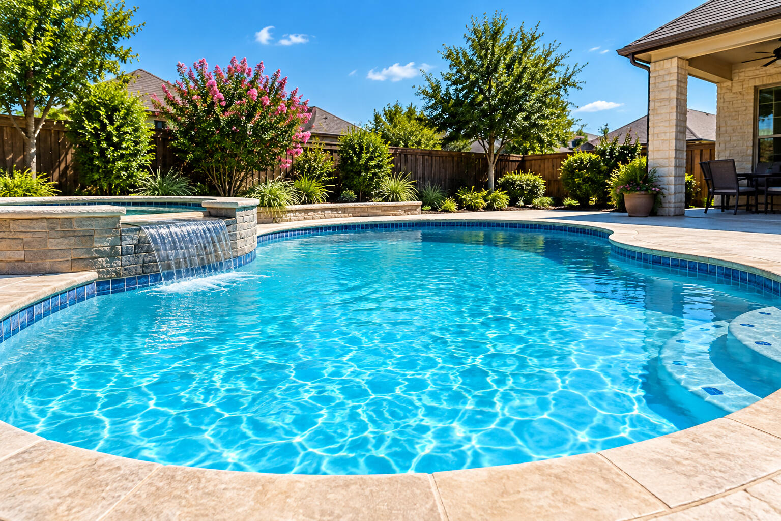 Clean residential swimming pool
